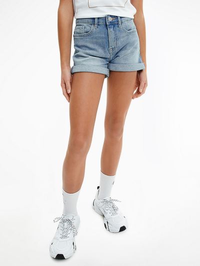 Calvin Klein Ruhák HU951220 | Calvin Klein Slim Lány Farmer Rövidnadrág Világos Kék